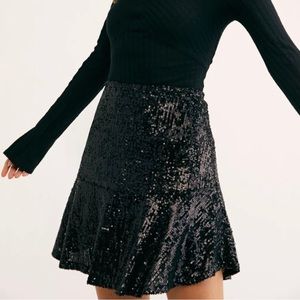 NYE Free People XS Sequin Trumpet Skirt New Years Eve NYE